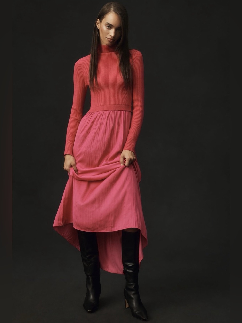 NWT Anthropologie Thea High Neck Mockable Maxi Jumper Dress. Size S.